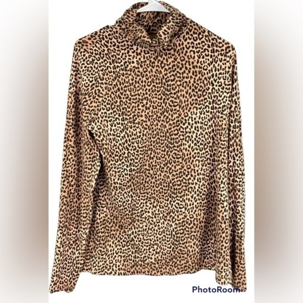 Lands End ladies size medium animal print turtleneck new in bag